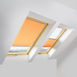 Product afbeelding voor Fakro Plissegordijn APS/A II 78x95cm Handmatig Kleur Oranje (654) Aluminum Zijgeleiding