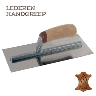 Product afbeelding voor Super Prof Pure Pleisterspaan 480x120x0,65mm RVS Met Lederen Handgreep