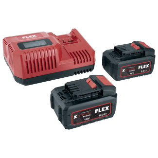 Product afbeelding voor FLEX Accu Power P-Set 55 R 2x Accu 5Ah 18V Met Snellader