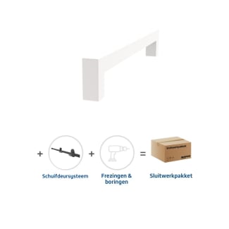 Product afbeelding voor Skantrae Hang&Sluitwerkpakket 2094 Squared Greep 20x300mm + Foxtrot Schuifsysteem Wit