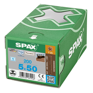 Product afbeelding voor Spax Vlonderschroef 5x50/22,5mm Cilinderkop TX-25 RVS A2 Antiek 200st
