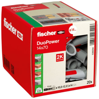 Product afbeelding voor Fischer Universeelplug DuoPower 14x70mm Nylon 20st DIY 538254