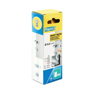 Product afbeelding voor Rapid Blindklinkmoer M8 Inclusief Boor In Doos 20 Stuks