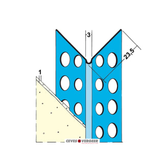 Product afbeelding voor Hoekbeschermer 1030D 250cm 0.4mm Alu Zink