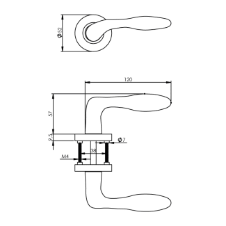 Product afbeelding voor Intersteel Deurkruk George Op Rozet 1 Paar 53x8mm 7mm Nokken Zwart
