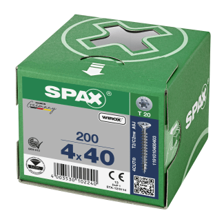 Product afbeelding voor Spax Spaanplaatschroef 4x40/35mm Platkop TX-20 Verzinkt 200st