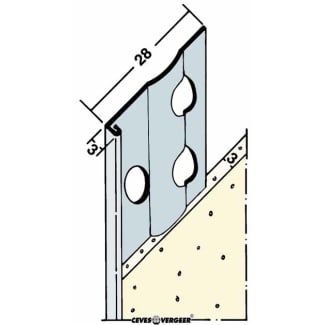 Product afbeelding voor Stucstopprofiel 1236S 270cm 3mm Wit