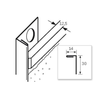 Product afbeelding voor Ripstaal Stucstopprofiel 1131W 300cm 14mm Verzinkt Staal Wit Gelakt