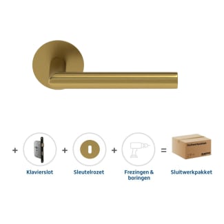 Product afbeelding voor Skantrae Hang&Sluitwerkpakket 2145 Orbit 19 Flat + Sleutelrozet + Klavierslot Messing