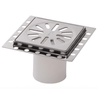 Product afbeelding voor RVS Renovatieput 100x100mm Inclusief Reukslot 60mm Inbouwdiepte 8mm