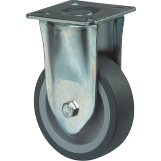 Product afbeelding voor Kelfort Bokwiel Met Glijlager 125mm 100kg Met Bevestigingsplaat Verzinkt Grijs