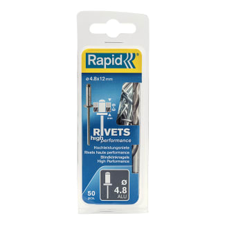 Product afbeelding voor Rapid Blindklinknagel High Performance 4.8x12mm Aluminium Met Boor 50st