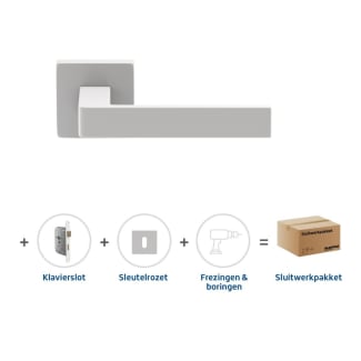 Product afbeelding voor Skantrae Hang&Sluitwerkpakket 2081 Quadrate 28 Regular + Sleutelrozet + Klavierslot Wit