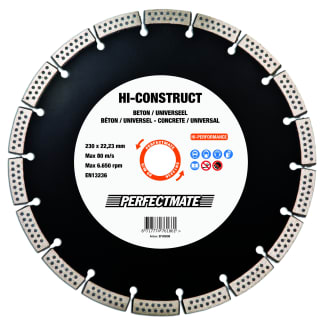 Product afbeelding voor Perfectmate Diamantzaagblad HI-Construct 230x22.2mm Universeel/Beton 1st