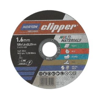 Product afbeelding voor Clipper Doorslijpschijf C46T Vlak 125x1.6x22.2mm Multi
