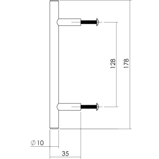 Product afbeelding voor Intersteel Keukengreep 10mm 128mm RVS