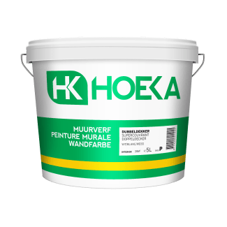 Product afbeelding voor Hoeka Muurverf Dubbeldekker Binnen 5L Basis P Wit