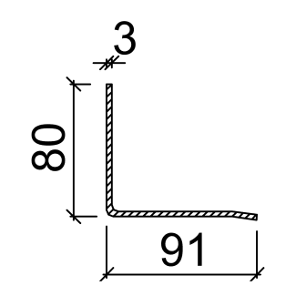Product afbeelding voor Leviat Latei 91mm PG80/3 H80 1235mm Thermisch Verzinkt Max. Belasting 5,4kN/Lengte