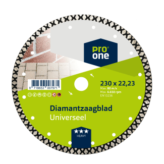 Product afbeelding voor ProOne Diamantzaagblad Heavy 230x22.23mm Universeel 1st