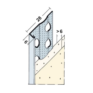Product afbeelding voor Slimgrip Stucstopprofiel SG1216 270cm 6mm Verzinkt Wit