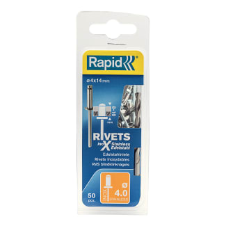 Product afbeelding voor Rapid Blindklinknagel High Performance 4.0x14mm RVS Met Boor 50st
