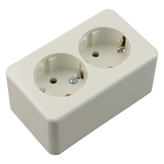 Product afbeelding voor Berker Contactdoos AP Opbouw 2-Voudig Randaarde Polarwit