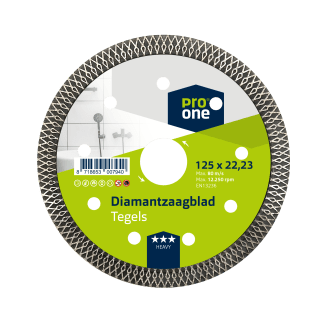 Product afbeelding voor ProOne Diamantzaagblad Heavy 125x22.2mm Tegels 1st