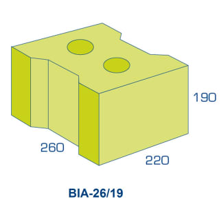 Product afbeelding voor BIA Grindbetonblok 26/19 Klinker 220x260x190mm Vuilwerk