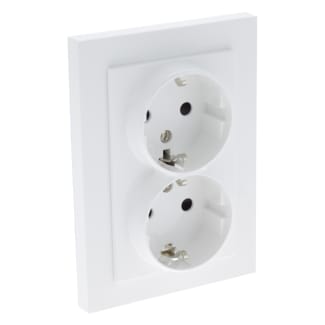 Product afbeelding voor Q-Link S-Line Contactdoos Inbouw 2-voudig Randaarde Polarwit