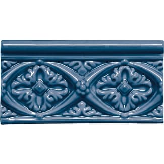 Product afbeelding voor Strip Modernista Relieve Bizantino Azul Oscuro 7,5x15cm Glanzend