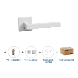 Product afbeelding voor Skantrae Hang&Sluitwerkpakket 2042 Squared 16 Reg+Toilet+Slot Wit