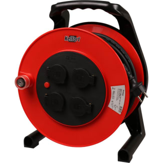 Product afbeelding voor Kelfort Kabelhaspel Easy Reel 600 Met 4 Contactdozen 3x2.5mm² Kabellengte 25m Zwart/Rood