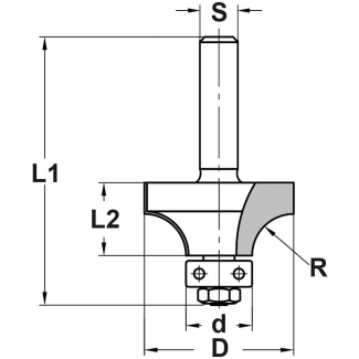 Product afbeelding voor Trasco Afrondfrees Hardmetaal Radius 3mm Met Kogellager Aansluiting 6mm