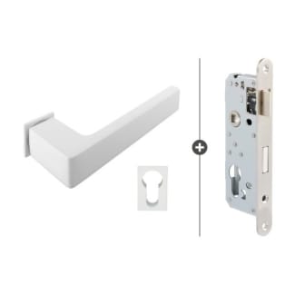 Product afbeelding voor Skantrae Hang&Sluitwerkpakket 832SSL Met Cilinderslot Deurkrukken Cilinderrozet Dayton Minimal Mat Wit
