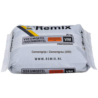 Product afbeelding voor Remix Voegmortel Uitslagarm VM 25kg Cementgrijs 200