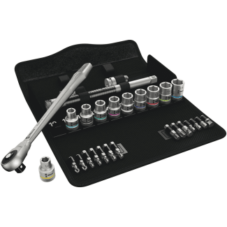 Product afbeelding voor Wera Ratelset 8100 SC 7 Zyklop Metal 1/2" Metrisch 28-Delig