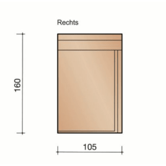 Product afbeelding voor Kloosterwaard Einddorpel Rechts 16cm IJzerkleur Opstaande Rand 20mm Kering
