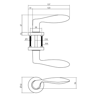Product afbeelding voor Intersteel Deurkruk George Met Rozet 52x10mm Rond Verdekt Met Nokken Antracietgrijs