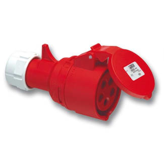 Product afbeelding voor Contrastekker Randaarde Recht 5-polig 400V 32A CEE Kunststof Rood