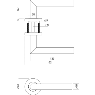 Product afbeelding voor Intersteel Deurkruk Basic Op Rozet 53x9mm Rond RVS