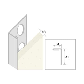 Product afbeelding voor Ripstaal Stucstopprofiel 1212 300cm 10mm Aluzink