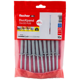 Product afbeelding voor Fischer Constructieplug DuoXpand FUS 10x120mm Zeskantkop 10st 562212