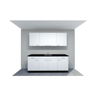 Product afbeelding voor Bruynzeel Atlas Keuken Wit Samengesteld 220cm Breed Luxe Softclose Laden Inclusief Werkblad