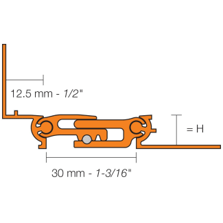 Product afbeelding voor Schlüter DILEX-ABT/O Bouwscheidingsvoegprofiel 17,5mm 25cm Aluminium ABT175/O125