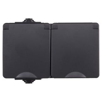 Product afbeelding voor ION Industries Contactdoos Opbouw 2-Voudig Randaarde IP54 Zwart