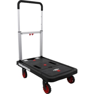 Product afbeelding voor Kelfort Platformwagen Aluminium 125kg Met Anti-Slip Wielen Zwart/Rood