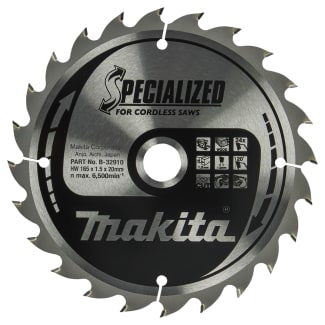 Product afbeelding voor Makita Cirkelzaagblad 165x20x1,5mm Hout B-32910 24Tands