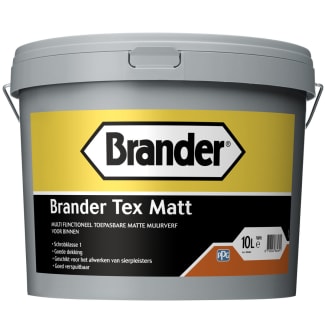 Product afbeelding voor Brander Tex Matt Muuverf 10L Wit