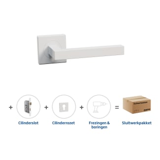 Product afbeelding voor Skantrae Hang&Sluitwerkpakket 2043 Squared 16 Reg+Cil Rozet+Slot Wit