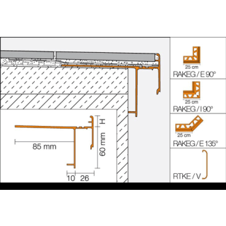 Product afbeelding voor Schlüter BARA-RAKEG Randprofiel 18mm 250cm Alu Met Kleurcoating Pastelgrijs RAKEG18PG